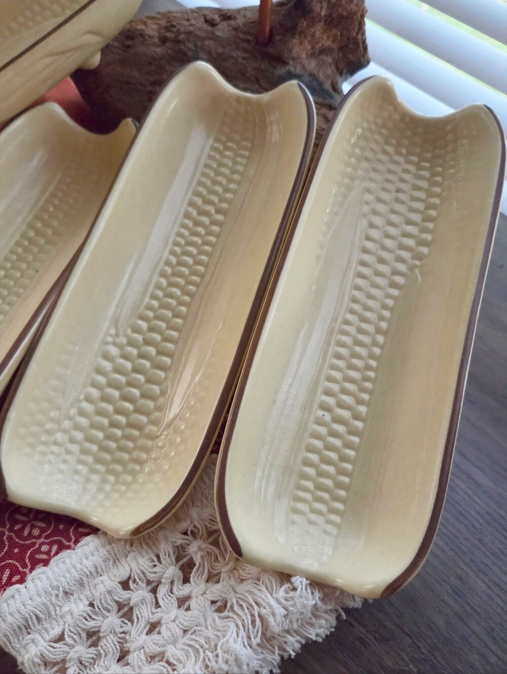 Grandmacore Vintage Pfaltzgraff Corn Cob Trays Set Of 4 Ceramic